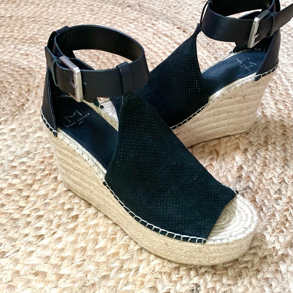 Marc Fisher Espadrille Wedge Sandal, Size 8